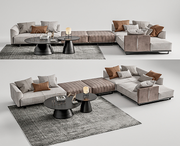 Modern Corner Sofa Arflex Sofa Coffee Table Sofa Coffee Table 3d model