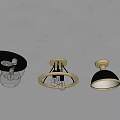 Modern Flush Mount Ceiling Lights with Glass Shades Brass Base and Ring Shapes 3d model
