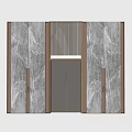 Modern Luxurious Elevator Door Design With Marble Panels And Metal Frames 3d model