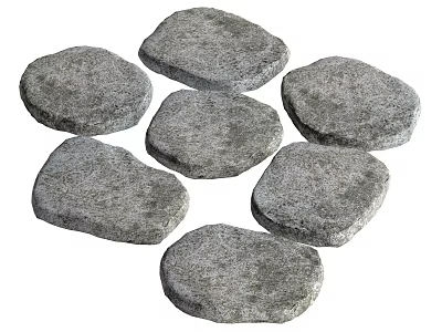 Natural Gray Stone Stepping Stones for Garden Path Irregular Shaped Design 3d model