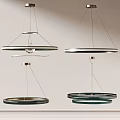 Modern Ring Design Chandeliers With Layered Structure And Metal Frames For Interior Decor 3d model