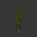 Scene Components With Four Different Size Trees For Landscape Design Projects 3d model