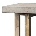 Minimalist Side Table With Concrete Top And Natural Wooden Legs Design