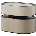 Modern Single Bed With Light And Dark Wood Nightstand And Gold Accents
