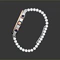 Luxury Modern Watch with Blue Chronograph Dial and Stainless Steel Rose Gold Bracelet