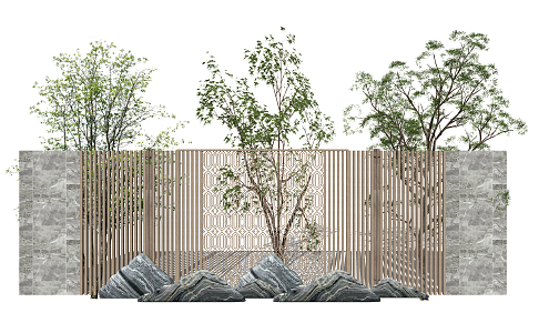 New Chinese landscape sketch landscape tree landscape sketch 3d model