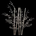 Metallic Wall Decor With Leaf Patterns Bamboo Designs And Circular Ornaments 3d model