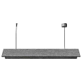 Modern Gray Felt Pendant Light With Long Rectangular Design Built-in LED And Black Hanging Cords 3d model