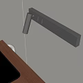 Sleek Modern Metal Wall Lamp Above Wooden Desk With Black Leather Pad And Illuminating Workspace