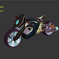 Futuristic Sleek Black Motorcycle Design With Blue Accents And Illuminated Wheels