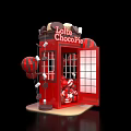 Lotte ChocoPie Display Setup With Red Door And Red White Balloons Decoration