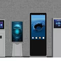 Public Facilities Featuring Multiple Modern Self Service Kiosks With Interactive Digital Screens 3d model