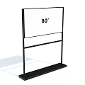 80 Inch Floor Standing Projection Screen With Black Frame And White Display Surface