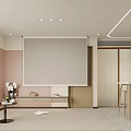 Modern Cozy Open Plan Living And Dining Room Interior With Comfortable Sofa And Breakfast Bar