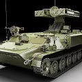 Military Armored Vehicle With Radar Antenna And Tracked Chassis Design