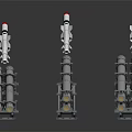 Multiple Modern Military Missiles Mounted on Launchers Defense Weapon System