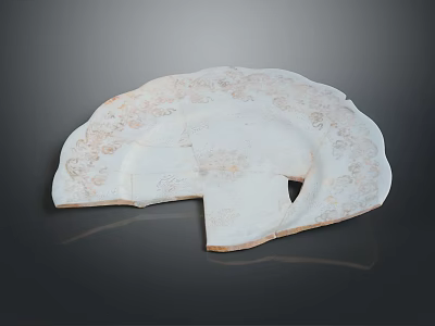 Artistic White Sculpture Carving With Intricate Patterns And Fan Shaped Design 3d model
