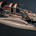 Futuristic Brown Aircraft 3D Model With Streamlined Design Transparent Cockpit And Metal Frame