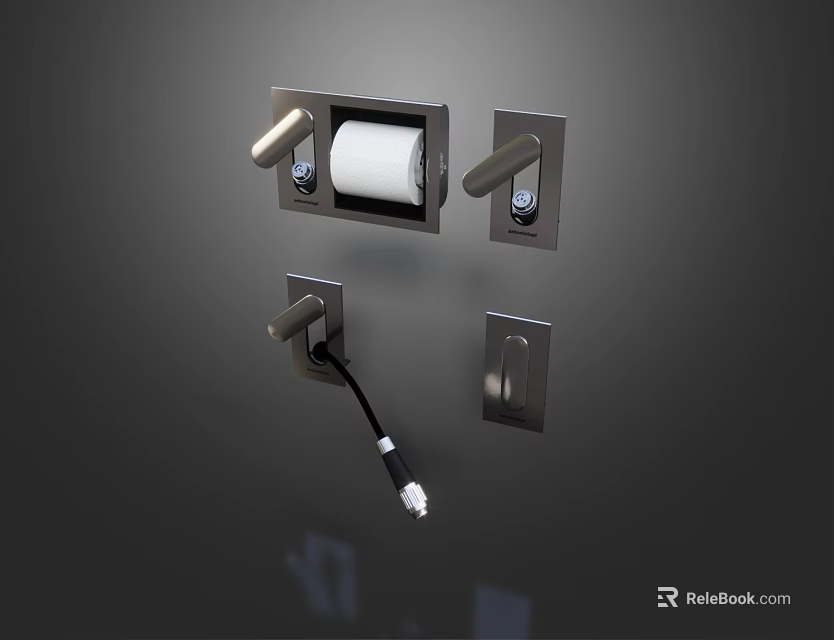 Modern Wall Mounted Shower Faucet With Metal Handles And Sleek Design 3d model 