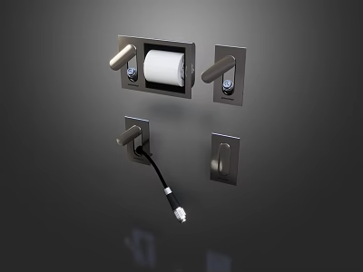 Modern Wall Mounted Shower Faucet With Metal Handles And Sleek Design 3d model