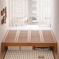 Simple Wooden Double Bed Frame With Modern Design For Bedroom Furniture
