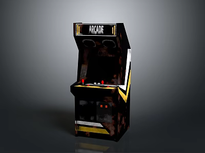 Vintage Arcade Machine With ARCADE Logo Joystick Buttons And Dual Speakers 3d model