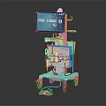Advanced Medical Device Cart with Digital Display Screen and Medical Components on Wheeled Mobile Stand