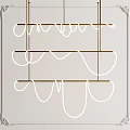 Modern Minimalist Chandelier With Linear Design And White Metal Frame For Home Decor