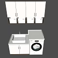 Modern Bathroom Cabinet With Washing Machine Sink And Storage Cabinets