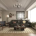 Black Leather Leisure Chair With Wooden Arms Side Table Floor Lamp In Modern Living Room