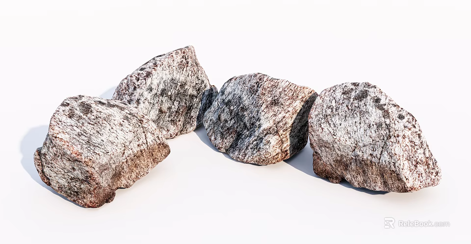 Natural Stone Wood Blocks with Rustic Texture for Home Design Ideas 3d model