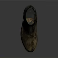 Black Outdoor Boots Featuring Muddy Surface and Rugged Worn Look for Heavy Duty Work