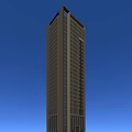 Modern High Rise Office Building With Glass Curtain Wall And Blue Sky Background