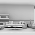 Modern sofa coffee table combination 3d model