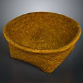 Handwoven Natural Brown Furniture Basket With Oval Shape And Rustic Design