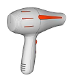 White Handheld Hair Dryer With Orange Accents And Modern Design For Daily Use