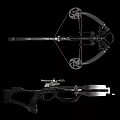 Modern Tactical Black Crossbow Featuring Scope And Mechanical Components For Hunting Use 3d model