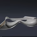 Modern Sleek Coffee Table With Curved Design And Metallic Glossy Finish