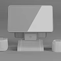Commercial POS System With Touchscreen Display And Receipt Printer Scanner 3d model