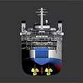 Detailed Water Transport Ship Model With Multiple Decks And Upper Structure Design 3d model