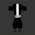 Black Tactical Padded Clothing with White Accents and Waistband Featuring BLESS Text