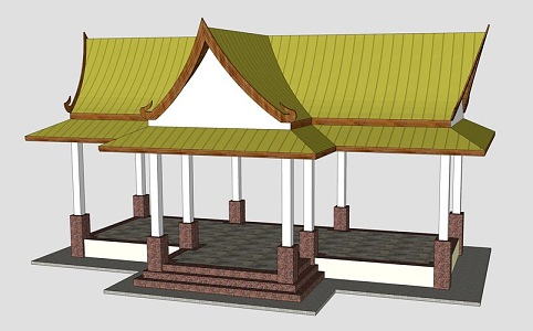 Southeast Asian style pavilion 3d model