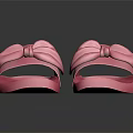 Fashionable Women's Pink Bowknot Slippers Soft Sole Casual Daily Wear Shoes