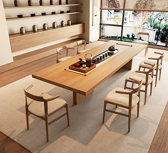 New Chinese Tea Table Tea Room 3d model