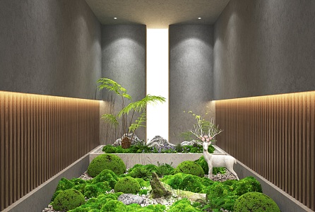 Modern landscape sketch interior landscape landscaping 3d model