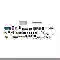 Assorted Musical Instruments And Art Supplies Collection With Paintbrushes Guitars And Easels