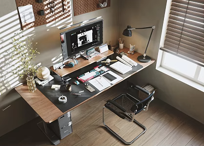 Modern computer desk 3d model