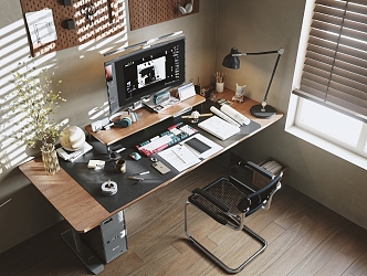 Modern computer desk 3d model