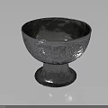 Silver Bowl With Intricate Carved Patterns And Pedestal Base For Daily Use