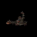 Tech Exhibition Hall Displaying Futuristic Mechanical Scorpion With Spiked Metal Structure And Red Glowing Eyes